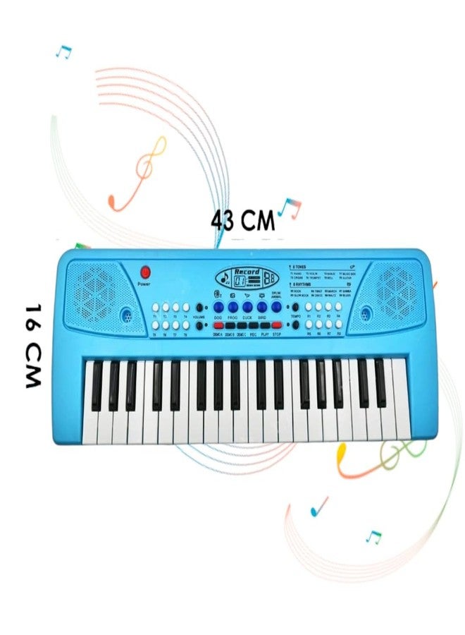 SARASI Kids Keyboard Piano, 37 Keys Piano Keyboard with Power Option, Musical Toy (37 Keys & 8 Tones, 8 Rhythms 4 Percussion) [Pack 1, Blue] - Image 3